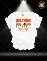 Dolphins Football Sublimation Shirt Transfer (10-11 inches in width)